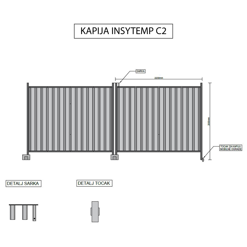 INSYTEMP-C2-tehnički-crtež-mobilna-ograda-kapija